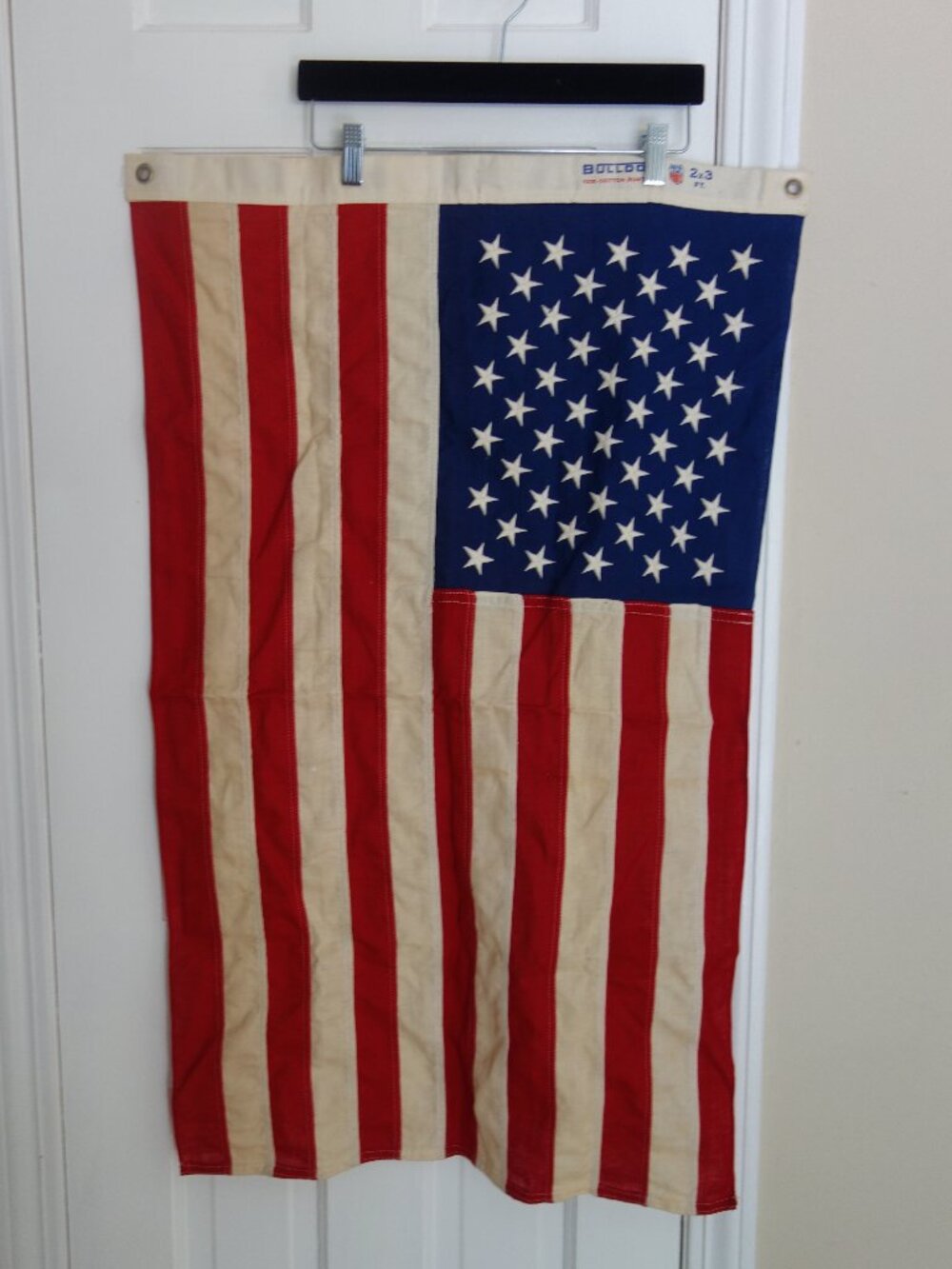 Vntg 50 Star BULLDOG USA Bettra Union Made Flag 2ft x 3ft